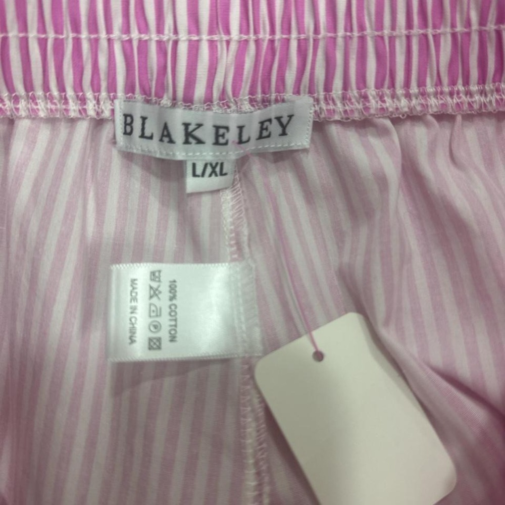 Boutique brand Blakeley NWT pink and white striped cotton boxer style short. L - Picture 4 of 4